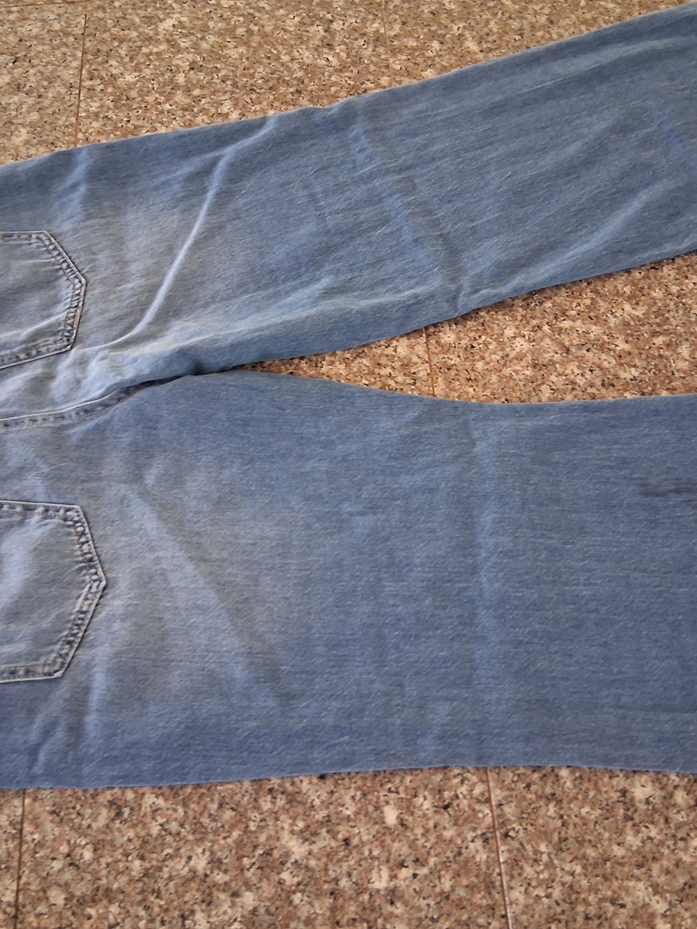 Celebrity Pink Light Blue Distressed Wide Leg Jeans - Picture 6 of 13